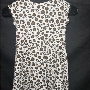 Cat & Jack White Leopard Print Kids Dress with Brown Spots